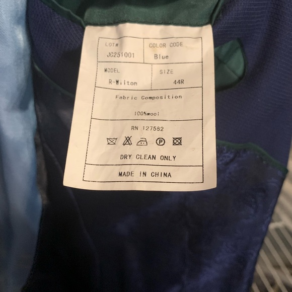 James Campbell Mens Blue Two Button Notch Lapel Wool Blazer Size 44R - Picture 6 of 6